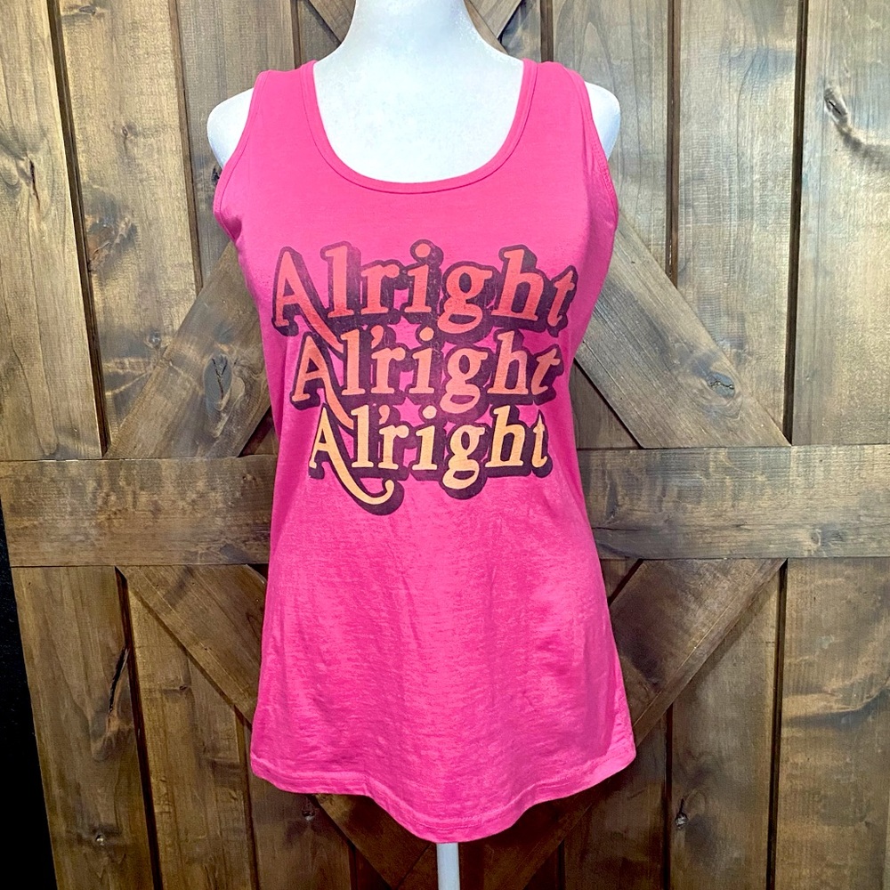 EUC Hot Pink Alright Alright Alright Retro Racerback Tank